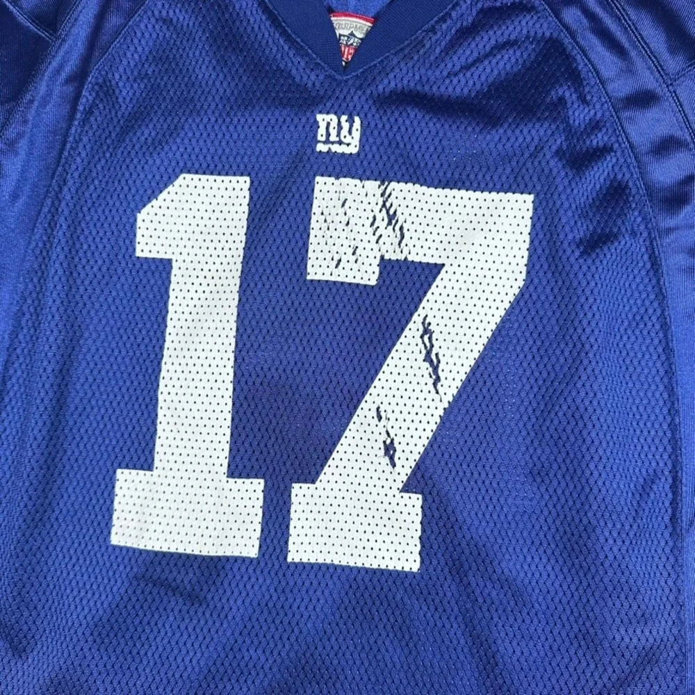Reebok NFL Jersey Youth XL Blue Plaxico Burress 17 New York Giants Mesh‎